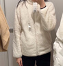 优衣库女装男装长绒摇粒绒拉链茄克/长袖外套夹克冬新款479611 30 浅米色 2XL 实拍图