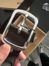 牛当家皮带男头层牛皮针扣腰带不锈钢裤带1789礼物 深咖色 120cm 实拍图