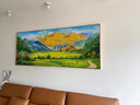 良木客厅装饰画山水沙发背景墙西墙挂画大气招财办公室风水靠山图壁画 B-背靠金山 120*50cm【适合1.5米左右沙发】 华贵金框-正版晶瓷画 实拍图
