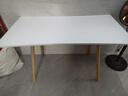 家用电脑桌女生卧室学生学习书桌写字书桌简易出租房屋办公 120*60cm白色【15MM加厚桌面】 实拍图