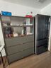 帅仕（shuaishi）厨房用具置物架落地多层餐边柜收纳碗柜家用橱柜微波炉烤箱储物柜 【组合门板】灰6层120长42深丨兼具隐私丨双线孔一体板 实拍图