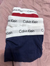 Calvin Klein内衣男士三条装简约提花腰边ck舒适顺滑棉质微弹贴身三角内裤男 I03-月光白/枫叶红/海涛蓝 3条 L 实拍图