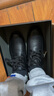 奥康官方男鞋 冬季加绒保暖棉鞋系带高帮真皮短靴系带通勤休闲皮鞋男 黑色 加绒 1243014027 38 实拍图