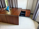 YOE.FTY老板办公桌高级感董事长大班台领导电脑桌单人工作台经理桌总裁桌 大叶胡桃+铁灰色（左副柜） 1.6*0.8米老板桌 实拍图