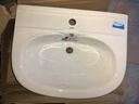 澜之家 陶瓷卫生间洗手盆方形立柱盆洗手池阳台洗衣池洗脸盆 304盆+立柱+下水器（含下水管） 送货入户 实拍图