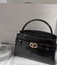 CHARLES&KEITH鳄鱼纹凯莉包手提斜挎婚包包女包生日礼物新年礼物CK2-50270880-1 Black黑色 S 实拍图