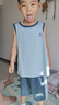 左西男童夏装套装2026儿童夏季速干篮球服运动背心两件套 蓝灰色 110 实拍图