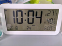 码仕闹钟学生温湿度计大屏充电电子智能夜光儿童起床专用神器LCD床头钟开学必备Q198白开学季新年礼物 实拍图