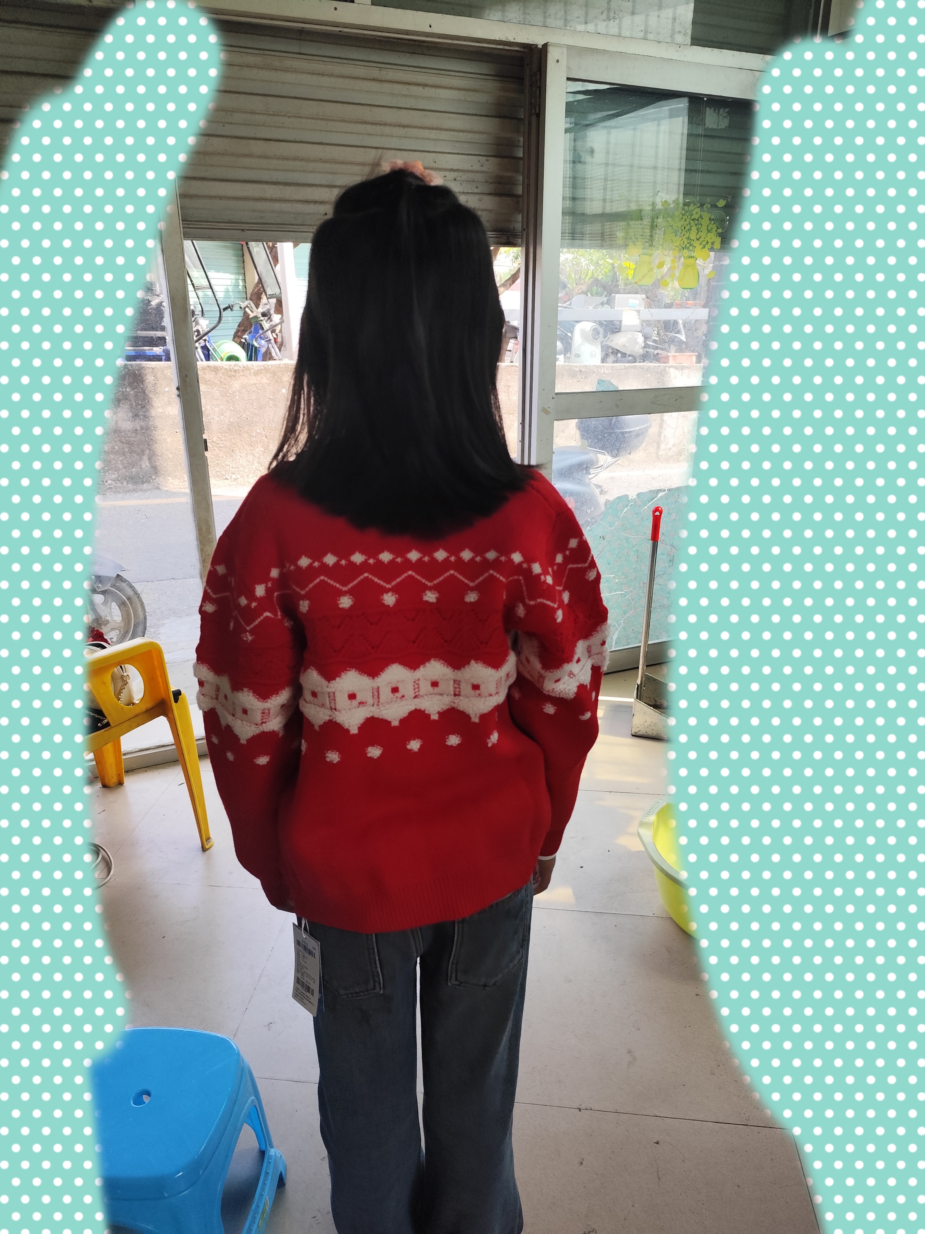 迪士尼童装女童宝宝衣服2026春装新款儿童毛衣红色针织开衫外套打底上衣 实拍图