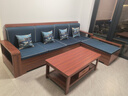 辰娅 实木沙发 胡桃木实木沙发组合现代中式冬夏两用大小户型储物家具 【70%选择】四人位+贵妃榻+茶几 实拍图