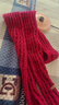 百搭韩版针织毛线红色围巾女2024圣诞冬季高级感新年礼物情侣围脖 针织围巾-酒红色-1个装-保暖 1 实拍图