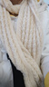百搭韩版针织毛线红色围巾女2024圣诞冬季高级感新年礼物情侣围脖 针织围巾-米白色-1个装-保暖 1 实拍图