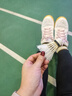 尤尼克斯YONEX羽毛球鞋减震防滑舒适亲子款青少年SHB220JRCR白粉35 实拍图