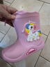 牧萌儿童雨鞋男童女童防水立体宝宝防滑耐磨卡通雨靴 粉色独角兽 20码 实拍图