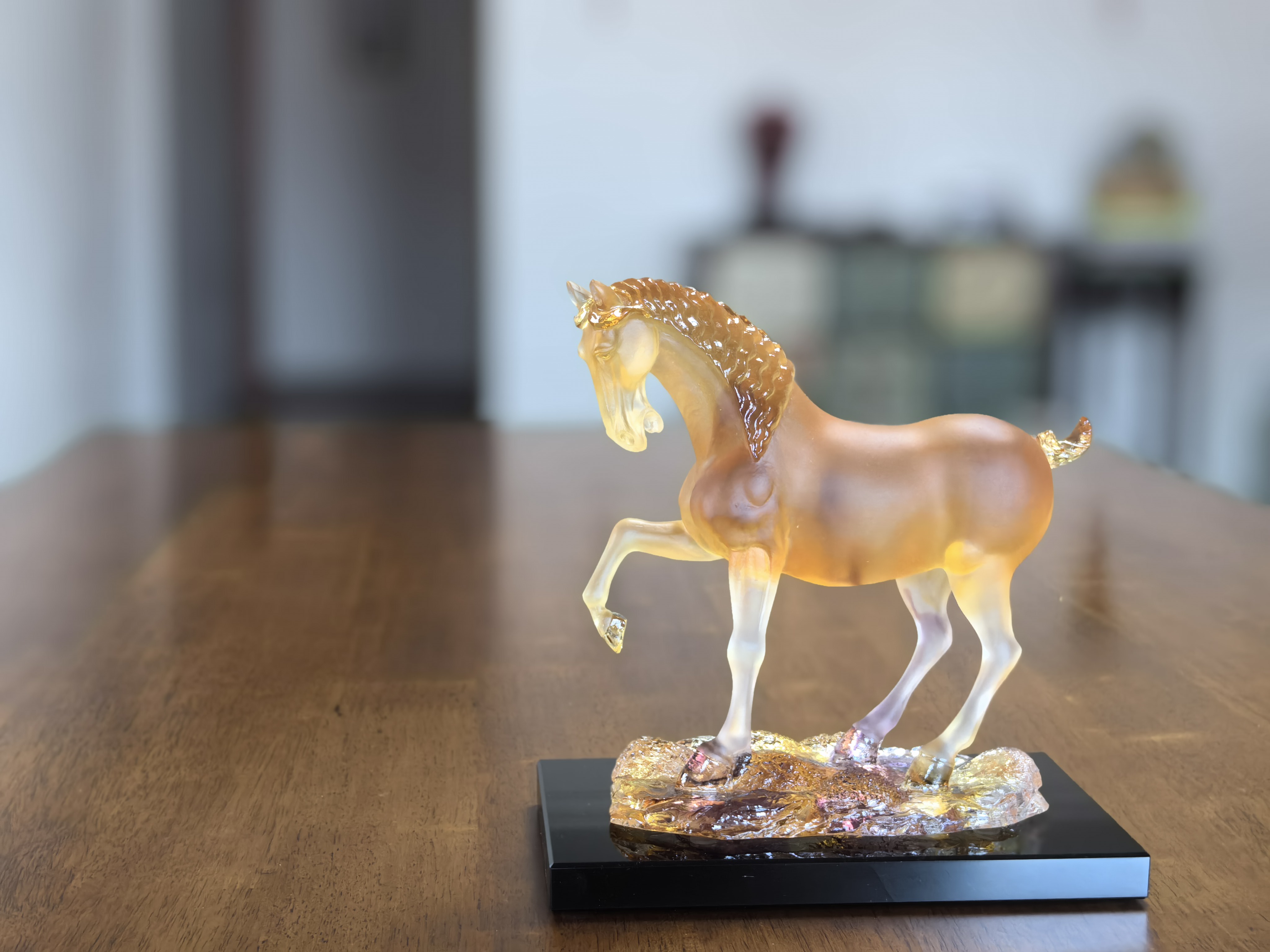 陕西歴史博物館陕西历史博物馆文创琉璃仿唐舞马摆件马年新年礼物商务礼品礼物 黄色 实拍图
