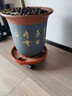 爵遇良品紫砂花盆特大号口径种树月季庭院落地客厅30以上发财树金钱树花盆 敞口彩绘 蓝色 特大号 图示 实拍图