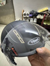 野马（YEMA）3C认证359S电动摩托车头盔男女秋冬季轻便式半盔电瓶车安全帽 四季通用 皮亚黑彩带花配透明长镜 实拍图