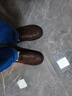 意尔康男鞋秋季羊皮舒适一脚蹬皮鞋男软面套脚商务休闲鞋 59171W 棕色39 实拍图