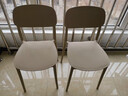 餐椅塑料椅子办公凳靠背休闲椅家用书桌椅卧室化妆椅简易小椅子 两把装【颜色备注】默认卡其色 实拍图