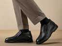 意尔康男鞋商务休闲鞋加绒保暖爸爸鞋高帮棉鞋皮鞋男 59783W黑色 41 实拍图