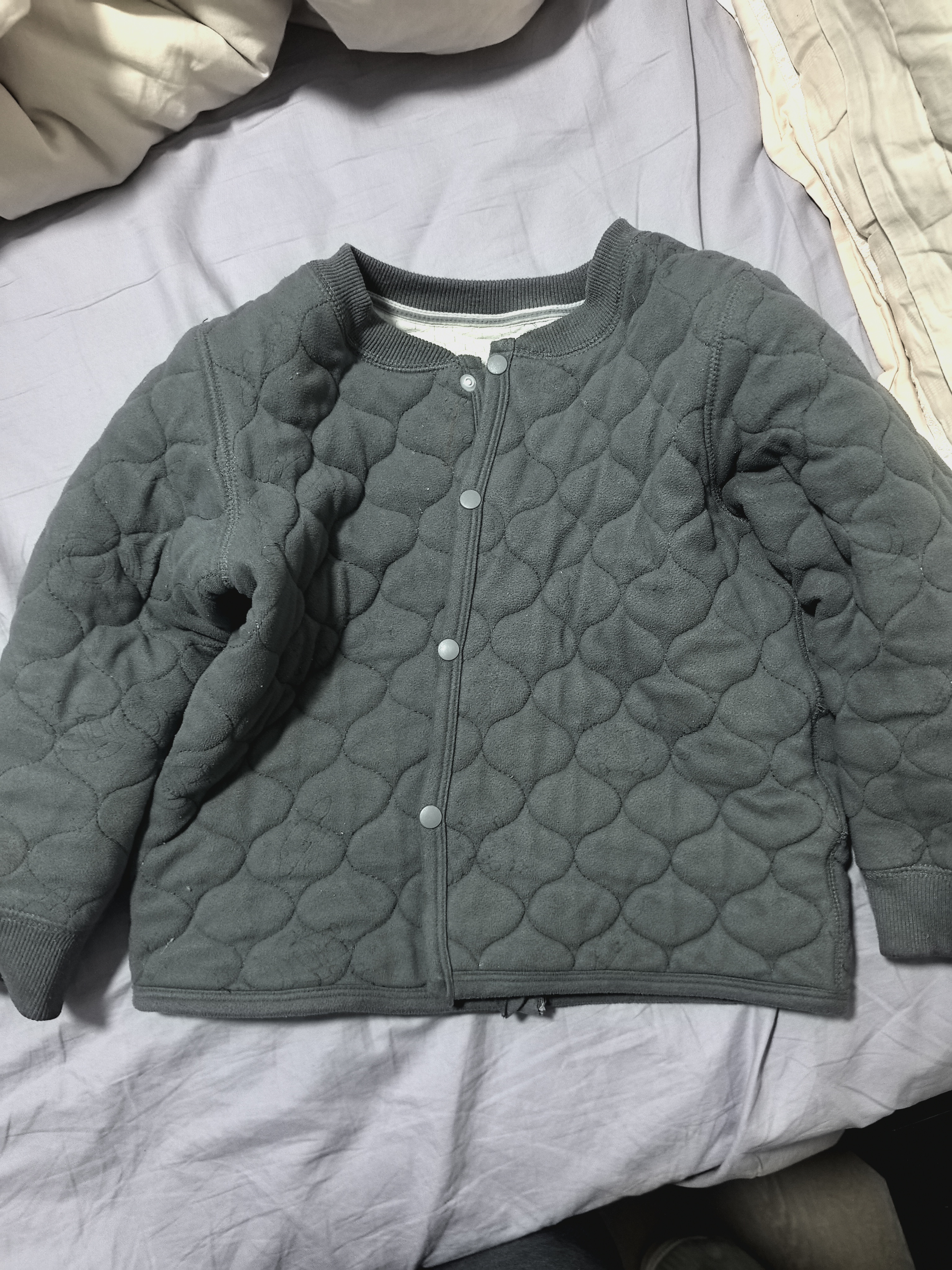 罗蒙儿童保暖衣男童保暖裤内搭冬季女童蚕丝棉服内胆 单上衣灰色 150 实拍图