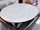 惠寻 京东自有品牌 现代简约岩板餐桌椅组合小户型可伸缩餐桌家用饭桌 【升级四轨】亮光雪山白/黑白框架-加厚皮椅 1.35米 一桌六椅 实拍图