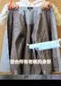 杉杉【羊毛内胆】保暖衬衫男冬季休闲加绒加厚磨毛衬衣 灰蓝格子 40 实拍图