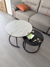 顺冠茶几客厅茶台仿岩板创意北欧茶桌现代小户型简约圆形小桌子极简型 【送货上门】黑架-70白纹+50黑纹 实拍图
