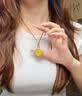 中国黄金（CHINA GOLD）八宝罗盘黄金项链女国风百搭足金圆盘吊坠首饰节日生日礼物送老婆 【中金礼盒】八宝罗盘项链【棕绳】 约2.1g 实拍图