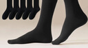 棉十三袜子男新疆棉10A抗菌防臭秋冬季黑色纯色小腿袜高筒商务长袜5双 实拍图