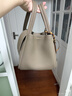 Songmont中号菜篮子系列女设计师款头层牛皮大容量通勤手提包 奶杏色 帆布内胆 现货 实拍图