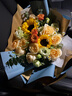 艾斯维娜鲜花速递向日葵混搭花束生日礼物全国同城配送 向日葵香槟韩式花束 实拍图