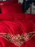 水星家纺结婚床上四件套婚庆红色纯棉床单被套新婚礼物刺绣1.5m床缘系一生 实拍图