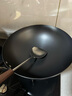 章状元章丘炒锅铁锅无涂层家用不粘锅已开锅传统精铁老式炒菜锅燃气灶 34cm大师款无耳（盖子铲子） 34cm 实拍图
