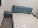惠寻 京东自有品牌 床现代风单人床1.5米床大床1.8米x2米双人床床主卧 床+20cm弹簧床垫+床头柜*2 【浅蓝】1.8米x2米(框架结构） 实拍图