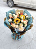 艾斯维娜鲜花速递向日葵混搭花束生日礼物全国同城配送 向日葵香槟韩式花束 实拍图