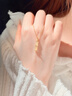 珍尚银中国黄金竹节银项链女款和田玉吊坠生日情人节礼物新年送女友S925 实拍图