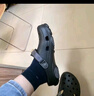 CROCS卡骆驰贝雅暖绒洞洞鞋女暖棉男棉鞋外穿拖鞋|206633 黑/黑-060 (建议买大一码) 40 (250mm) 实拍图