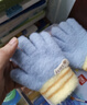 爱宝适婴儿手套秋冬保暖加绒宝宝拼色五指手套儿童分指手套 浅蓝熊 2258 实拍图