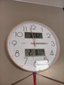 康巴丝（Compas）客厅钟表万年历卧室石英钟表挂墙时钟日历挂钟 C3219-2轻奢金35cm 实拍图