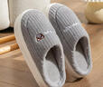 小熊兔子卡通棉拖鞋家用室内厚底保暖防滑毛毛拖鞋踩屎感棉拖鞋女 灰色 40-41 【平时适合39-40】 实拍图