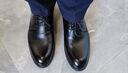 卡帝乐鳄鱼（CARTELO）英伦牛皮商务正装休闲男士低帮系带皮鞋男511  黑色 42 实拍图