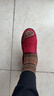 布舍元 单鞋女平底圆头妈妈鞋软底透气女士一脚蹬套脚懒人鞋中老年老人老北京布鞋女  210-1322 红色 36 实拍图