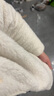 优衣库女装男装长绒摇粒绒拉链茄克/长袖外套夹克479611 01 乳白色 L 实拍图