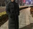 安踏（ANTA）六度芯羽绒服丨面包羽绒服男女冬季长款过膝连帽外套防泼水棉服 【反季打折-限量清仓】基础黑7905-3 75%绒子含量 3XL (190) 建议180-200斤 实拍图