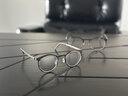 目师傅私藏货姜文同款超轻纯钛8g可配近视眼镜框复古圆框无螺丝手工眼镜架9704 灰色 单镜框48大码 实拍图