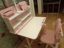 忆瞳儿童学习书桌椅套装 可升降带阅读书架多功能课桌椅家用写字桌 珍藏粉-环保抗醛【三层大书架】 实拍图