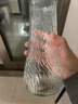 透明玻璃深海花瓶ins风植物干花插花水培大容器台面装饰客厅摆件 透明水波纹(17*5.5*8) 1个装 实拍图