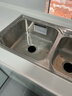 箭牌（ARROW）【焕新补贴】厨房水槽双槽 304不锈钢厨房洗菜盆大双槽台上中下盆 【双槽拉丝易洁】82*45-大弯龙头 实拍图