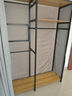 衣柜家用卧室简易衣柜组装金属衣橱一体组合全钢架开放式衣帽间 黑架A款【全包】长160宽45高200 【QC工厂认证】 实拍图